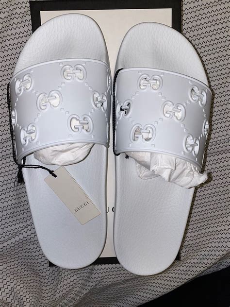 white gucci slides review|gucci slides clearance.